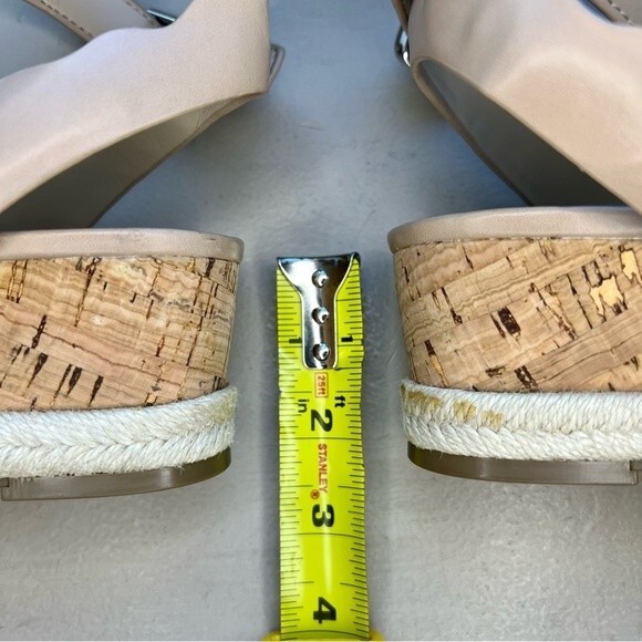 Marc Fisher Faythe Silver Studded Straps Cork Soles Platform Sandals Women’s 8.5 - Picture 11 of 15